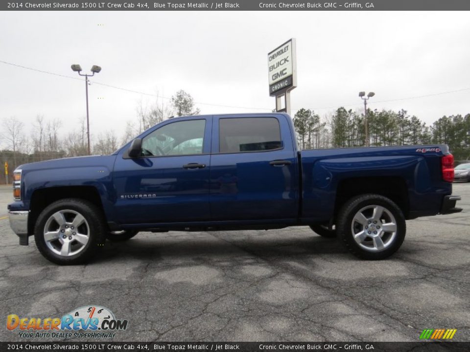 2014 Chevrolet Silverado 1500 LT Crew Cab 4x4 Blue Topaz Metallic / Jet Black Photo #4