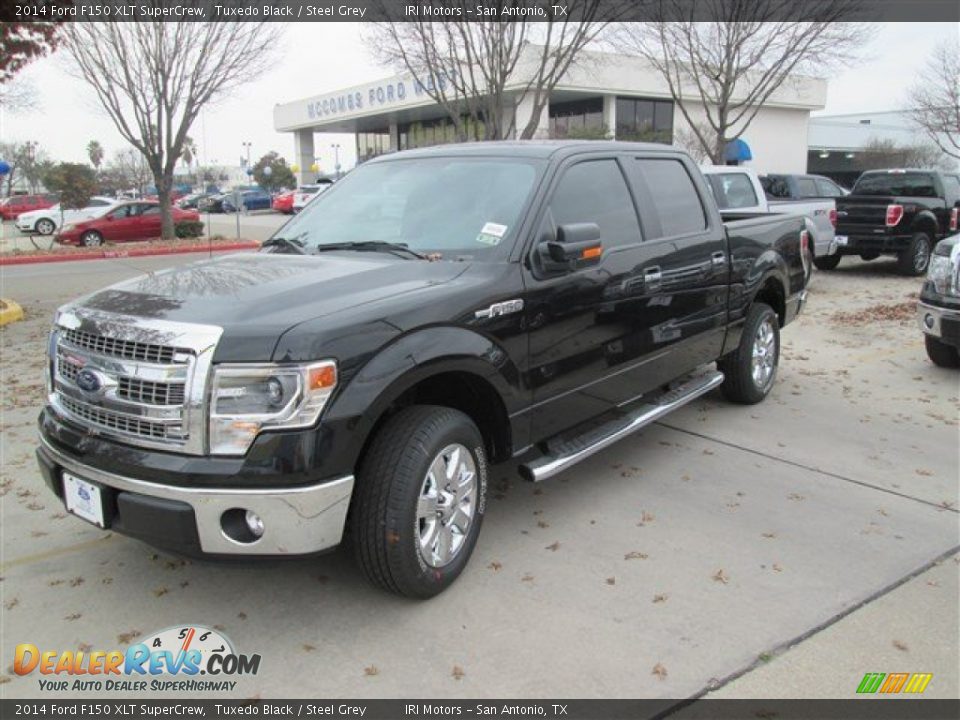 2014 Ford F150 XLT SuperCrew Tuxedo Black / Steel Grey Photo #2
