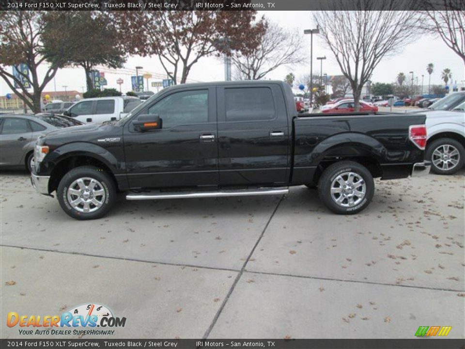 2014 Ford F150 XLT SuperCrew Tuxedo Black / Steel Grey Photo #4