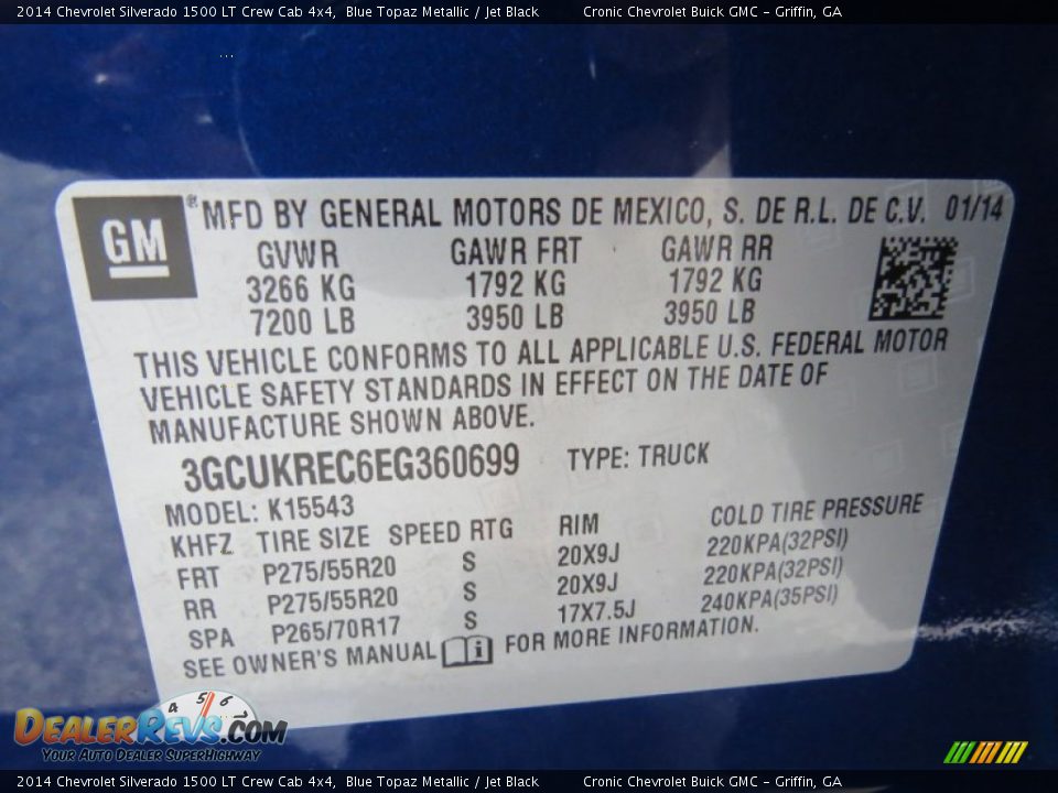 2014 Chevrolet Silverado 1500 LT Crew Cab 4x4 Blue Topaz Metallic / Jet Black Photo #17