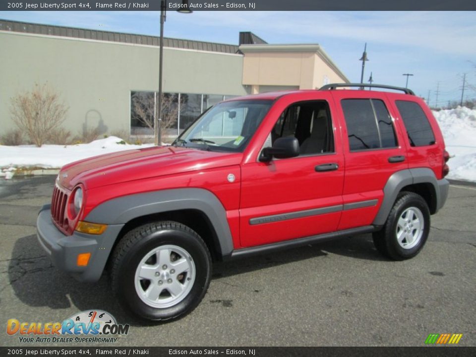 2005 Jeep Liberty Sport 4x4 Flame Red / Khaki Photo #1
