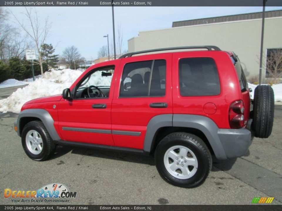 2005 Jeep Liberty Sport 4x4 Flame Red / Khaki Photo #4