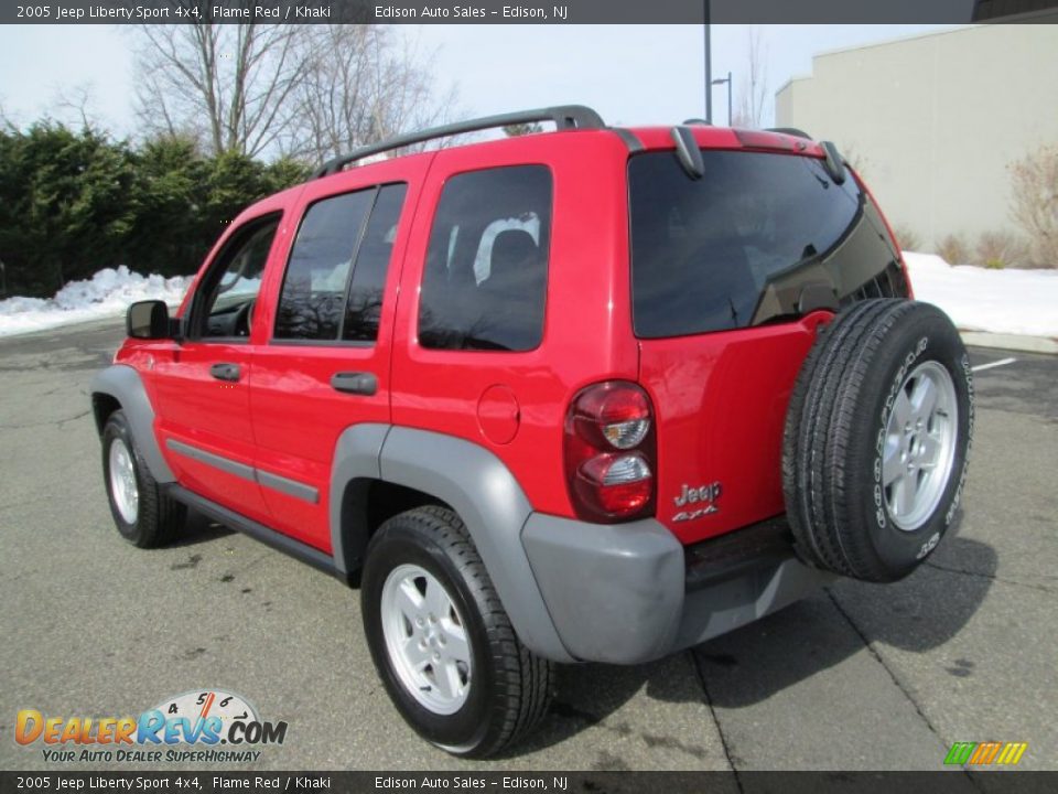 2005 Jeep Liberty Sport 4x4 Flame Red / Khaki Photo #5