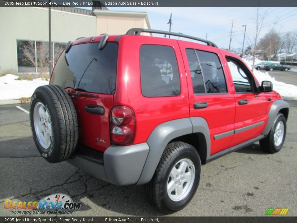 2005 Jeep Liberty Sport 4x4 Flame Red / Khaki Photo #7