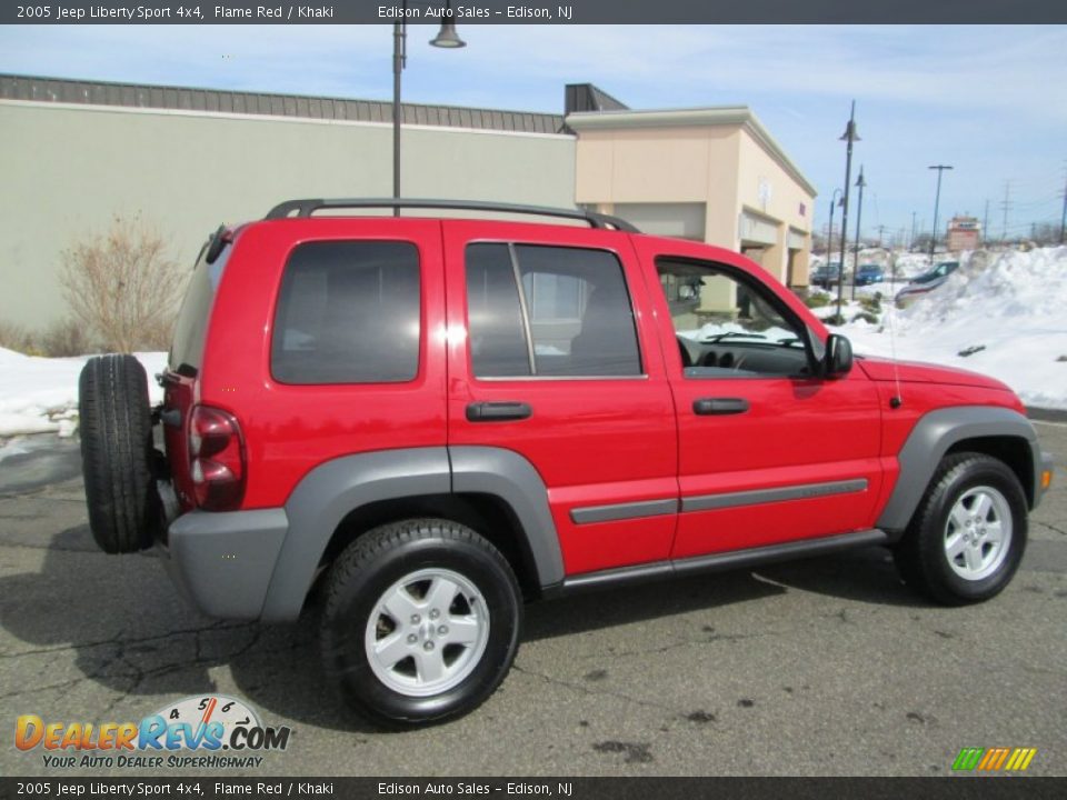 2005 Jeep Liberty Sport 4x4 Flame Red / Khaki Photo #8