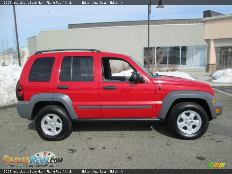 2005 Jeep Liberty Sport 4x4 Flame Red / Khaki Photo #9