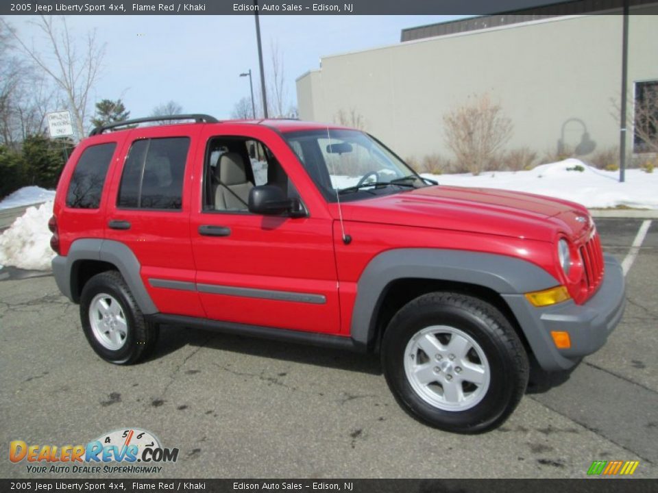 2005 Jeep Liberty Sport 4x4 Flame Red / Khaki Photo #10