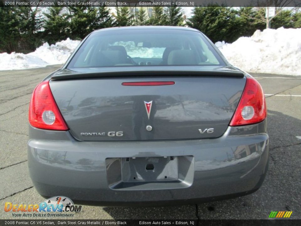 2008 Pontiac G6 V6 Sedan Dark Steel Gray Metallic / Ebony Black Photo #6