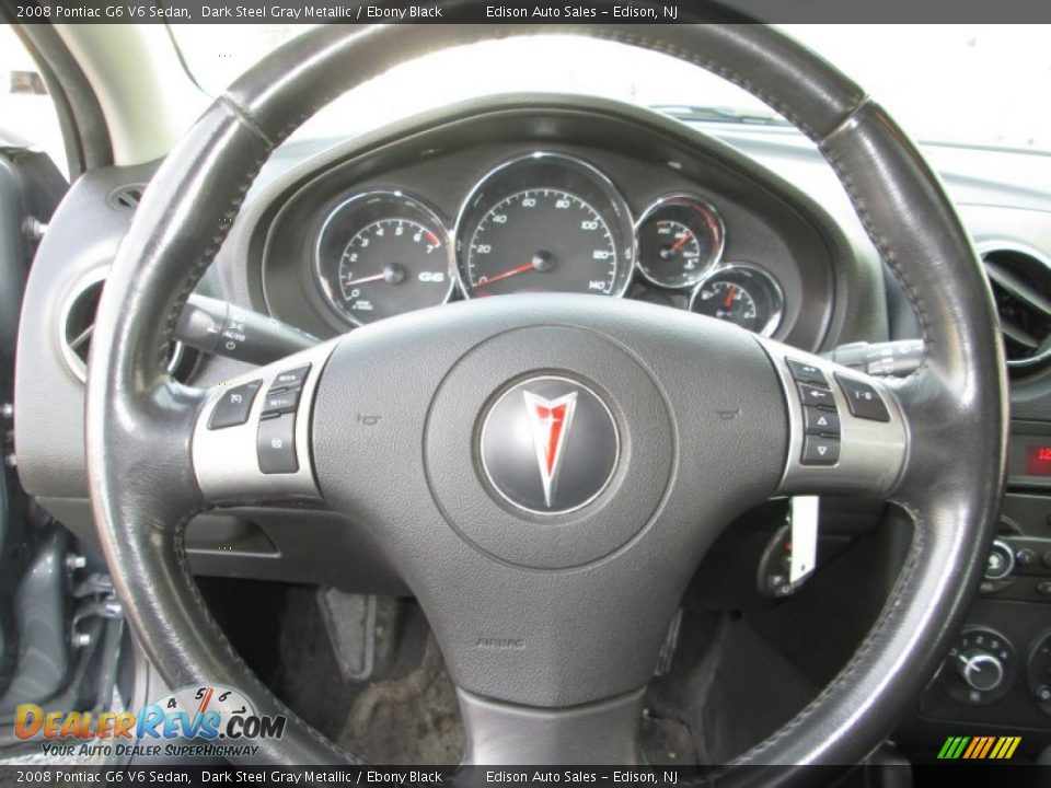 2008 Pontiac G6 V6 Sedan Dark Steel Gray Metallic / Ebony Black Photo #22