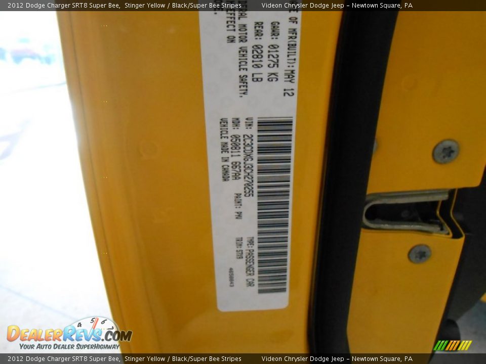 2012 Dodge Charger SRT8 Super Bee Stinger Yellow / Black/Super Bee Stripes Photo #23