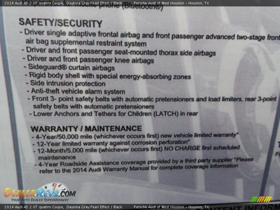 2014 Audi A5 2.0T quattro Coupe Window Sticker Photo #35