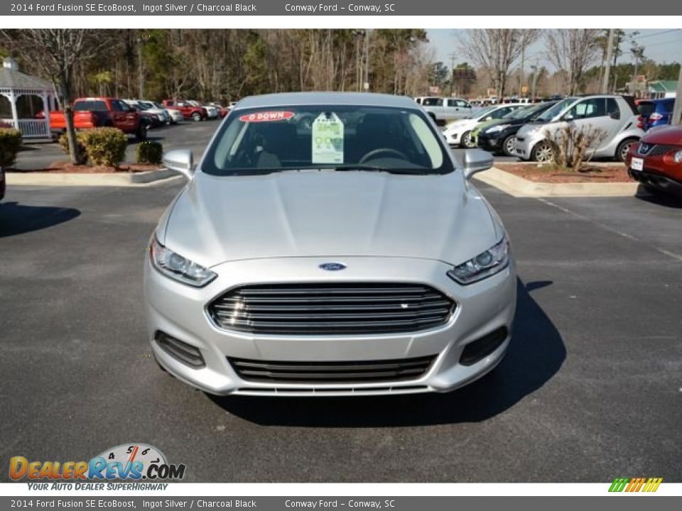 2014 Ford Fusion SE EcoBoost Ingot Silver / Charcoal Black Photo #2