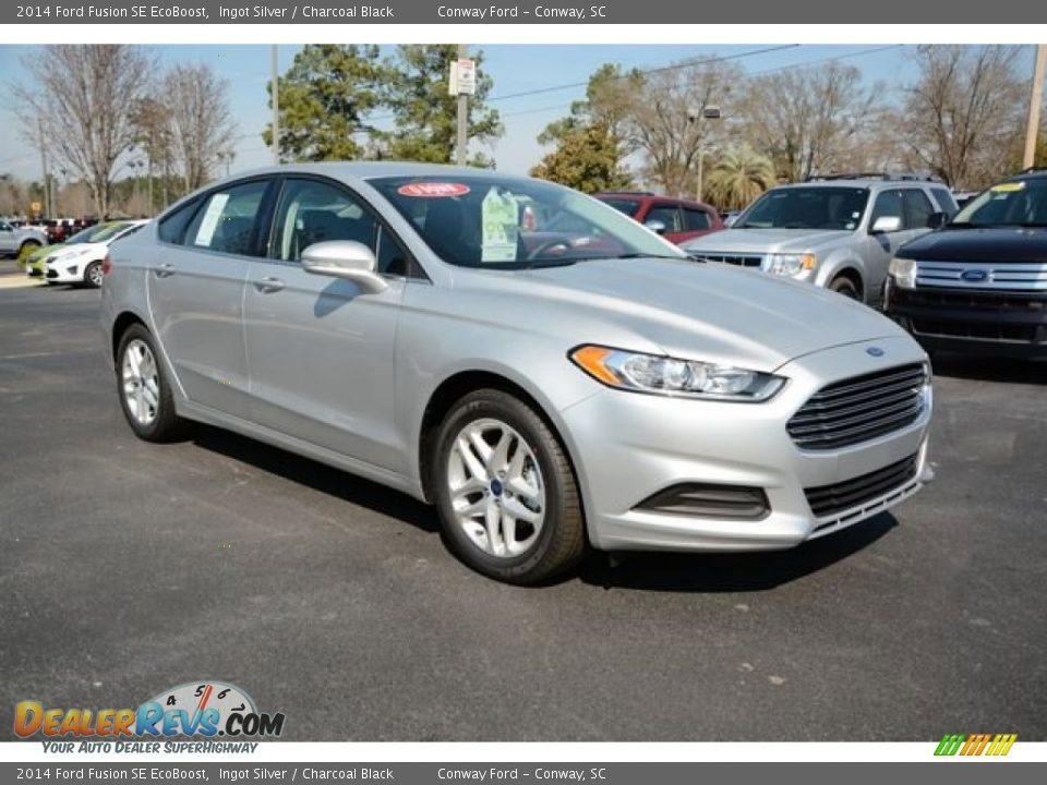 2014 Ford Fusion SE EcoBoost Ingot Silver / Charcoal Black Photo #3