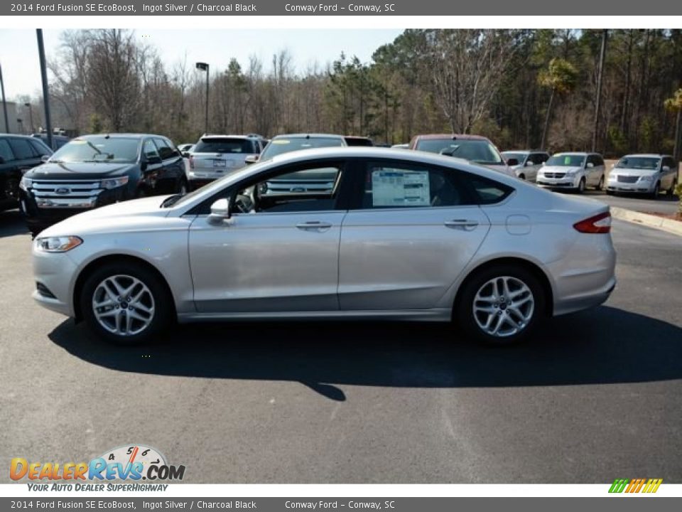2014 Ford Fusion SE EcoBoost Ingot Silver / Charcoal Black Photo #7