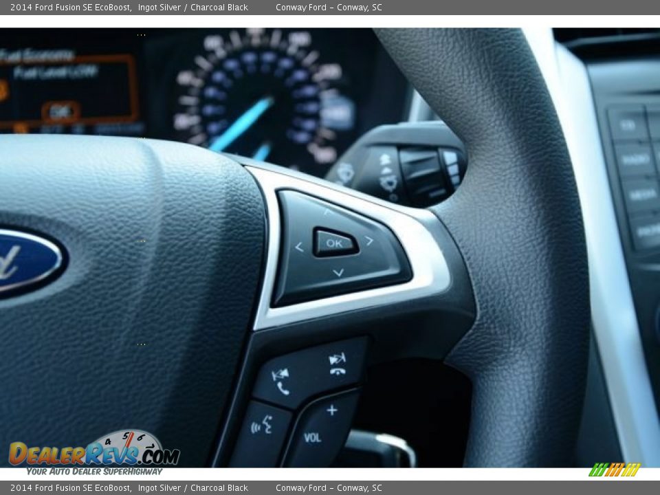 2014 Ford Fusion SE EcoBoost Ingot Silver / Charcoal Black Photo #24