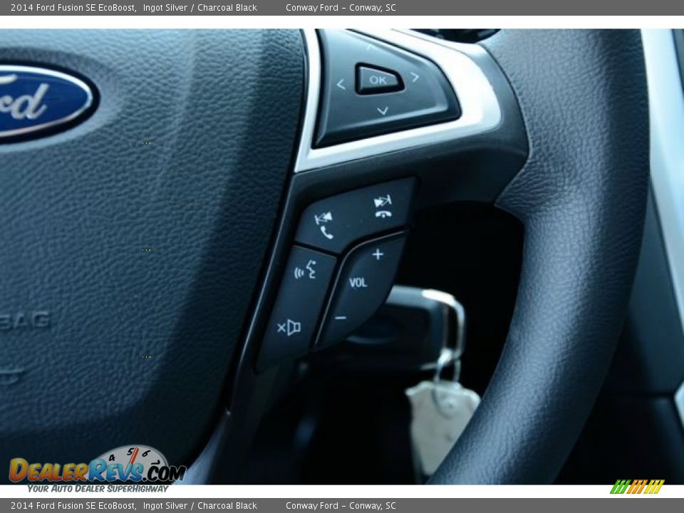 2014 Ford Fusion SE EcoBoost Ingot Silver / Charcoal Black Photo #25