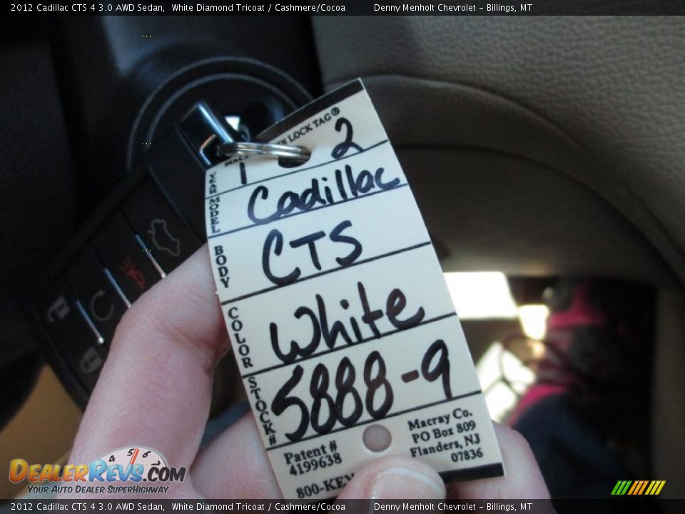 2012 Cadillac CTS 4 3.0 AWD Sedan White Diamond Tricoat / Cashmere/Cocoa Photo #21