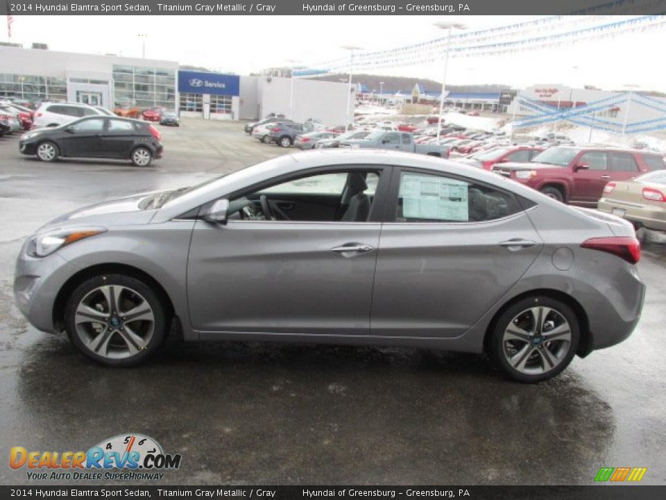 2014 Hyundai Elantra Sport Sedan Titanium Gray Metallic / Gray Photo #7