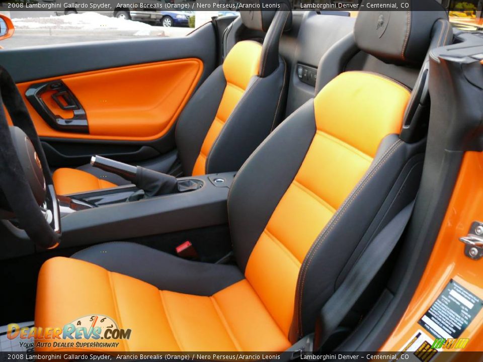 Nero Perseus/Arancio Leonis Interior - 2008 Lamborghini Gallardo Spyder Photo #35