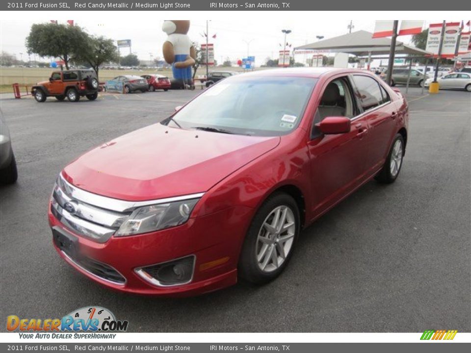 2011 Ford Fusion SEL Red Candy Metallic / Medium Light Stone Photo #3