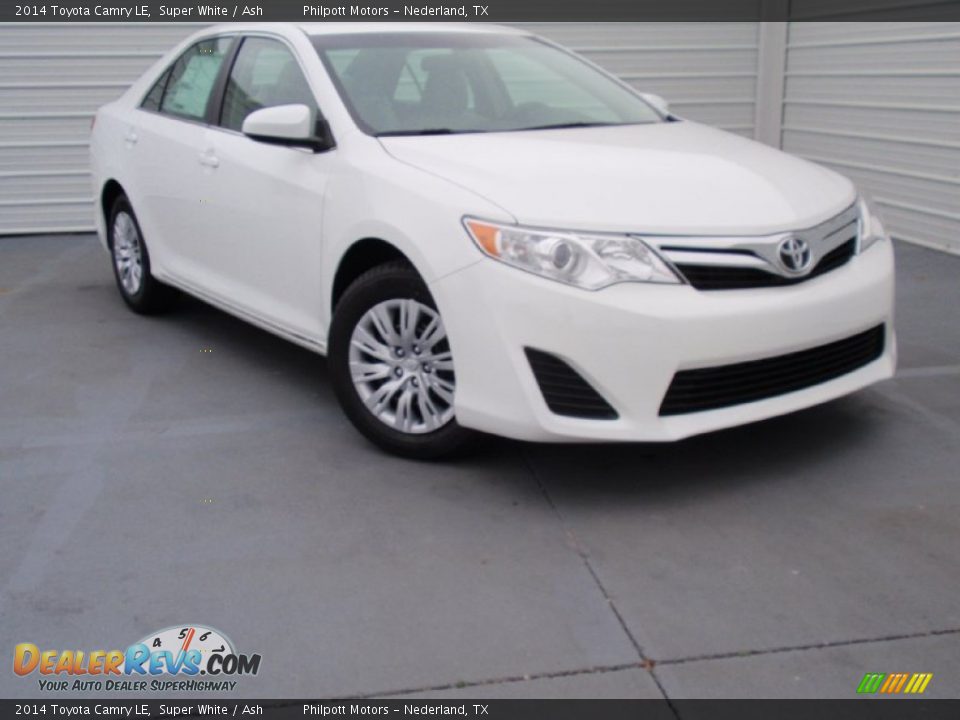 2014 Toyota Camry LE Super White / Ash Photo #1