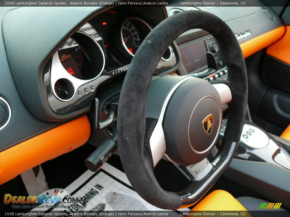 Nero Perseus/Arancio Leonis Interior - 2008 Lamborghini Gallardo Spyder Photo #42