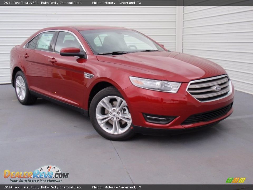 2014 Ford Taurus SEL Ruby Red / Charcoal Black Photo #1