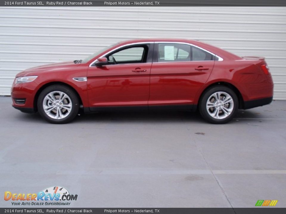 2014 Ford Taurus SEL Ruby Red / Charcoal Black Photo #6
