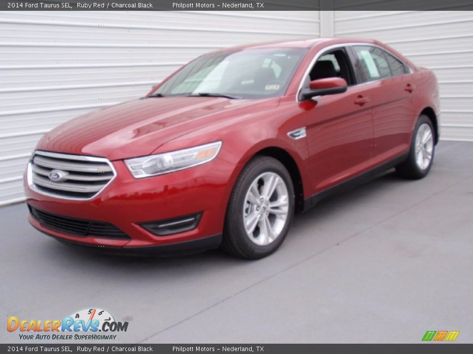 2014 Ford Taurus SEL Ruby Red / Charcoal Black Photo #7