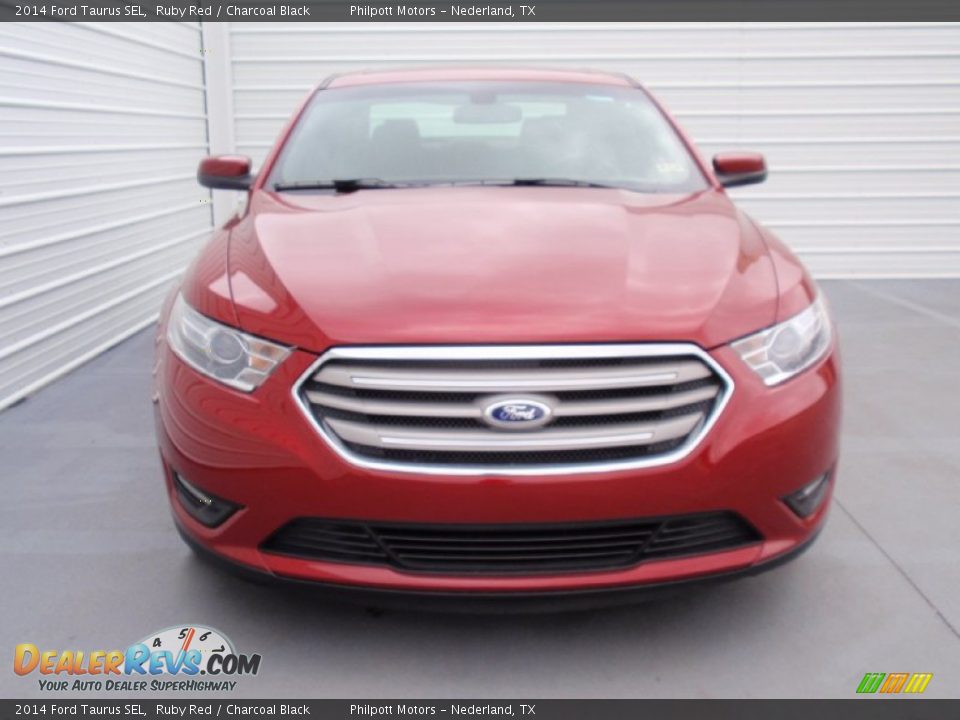 2014 Ford Taurus SEL Ruby Red / Charcoal Black Photo #8