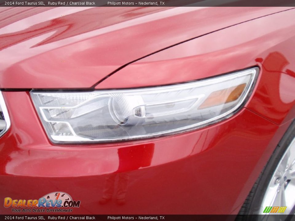 2014 Ford Taurus SEL Ruby Red / Charcoal Black Photo #9