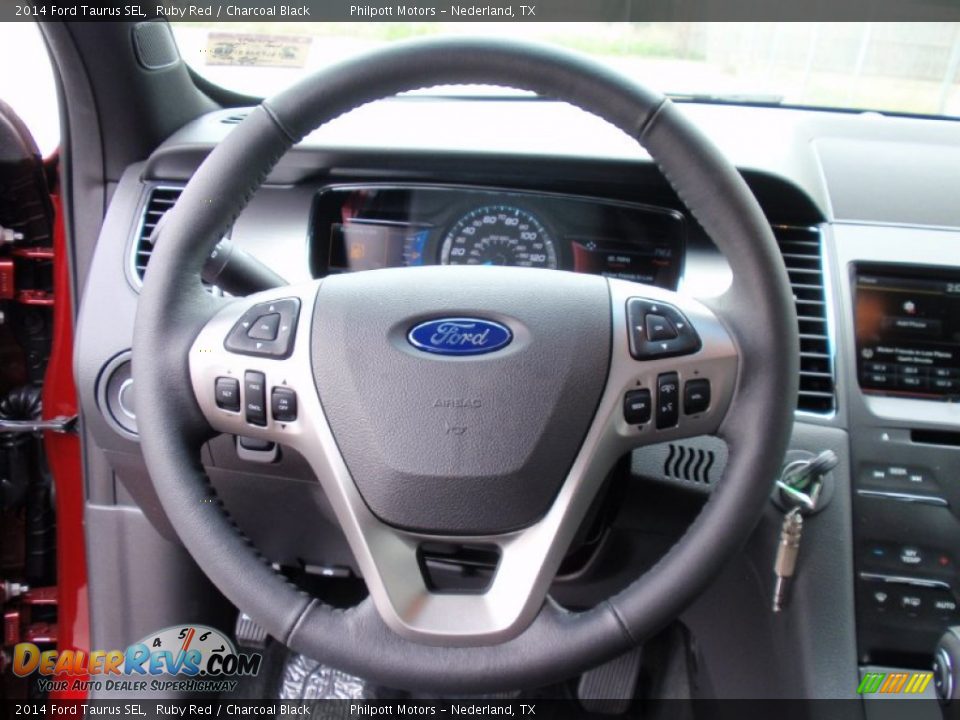 2014 Ford Taurus SEL Ruby Red / Charcoal Black Photo #32