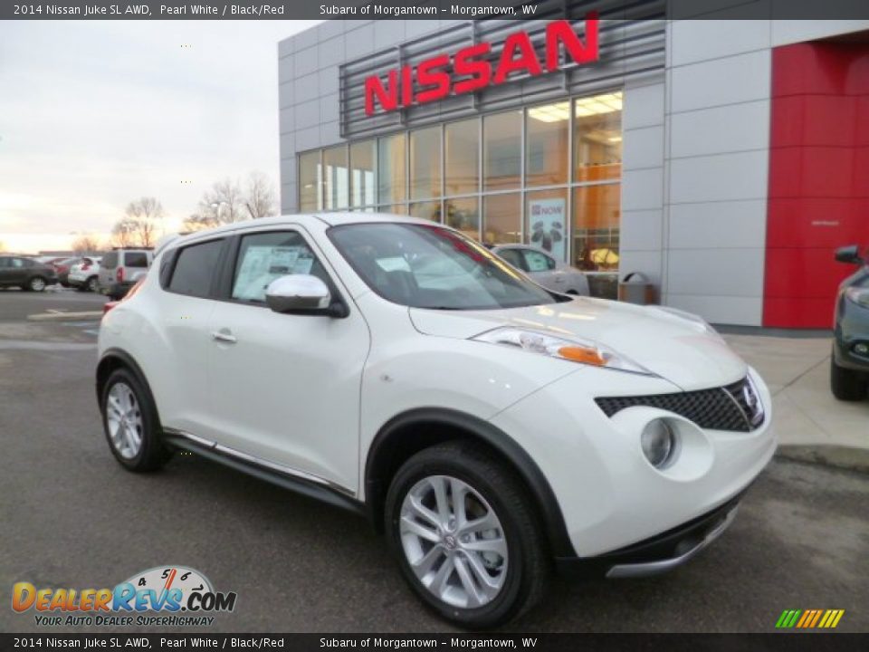 2014 Nissan Juke SL AWD Pearl White / Black/Red Photo #1