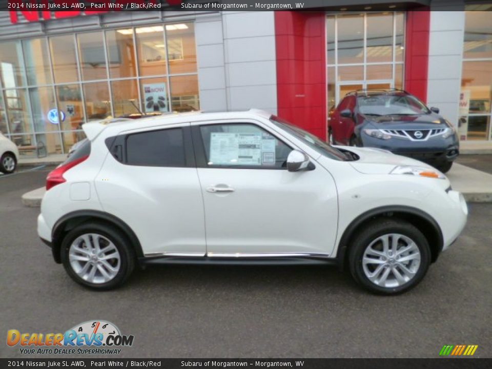 2014 Nissan Juke SL AWD Pearl White / Black/Red Photo #8