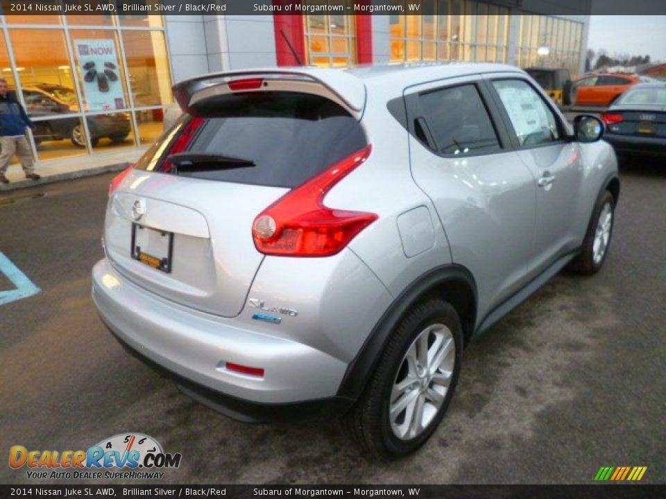 2014 Nissan Juke SL AWD Brilliant Silver / Black/Red Photo #7