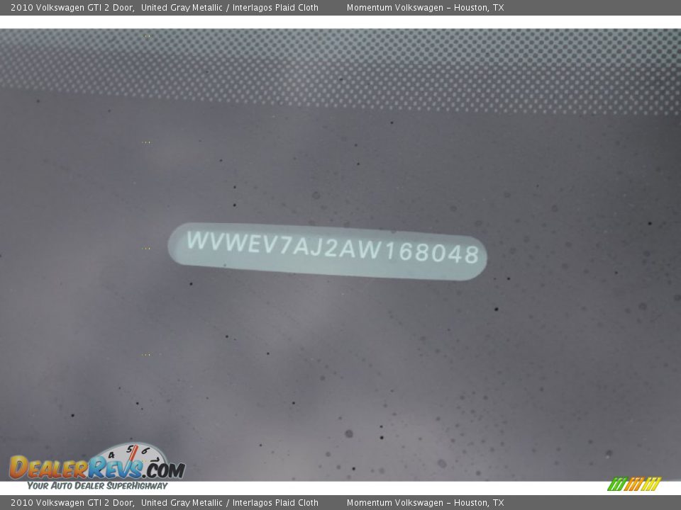 2010 Volkswagen GTI 2 Door United Gray Metallic / Interlagos Plaid Cloth Photo #27