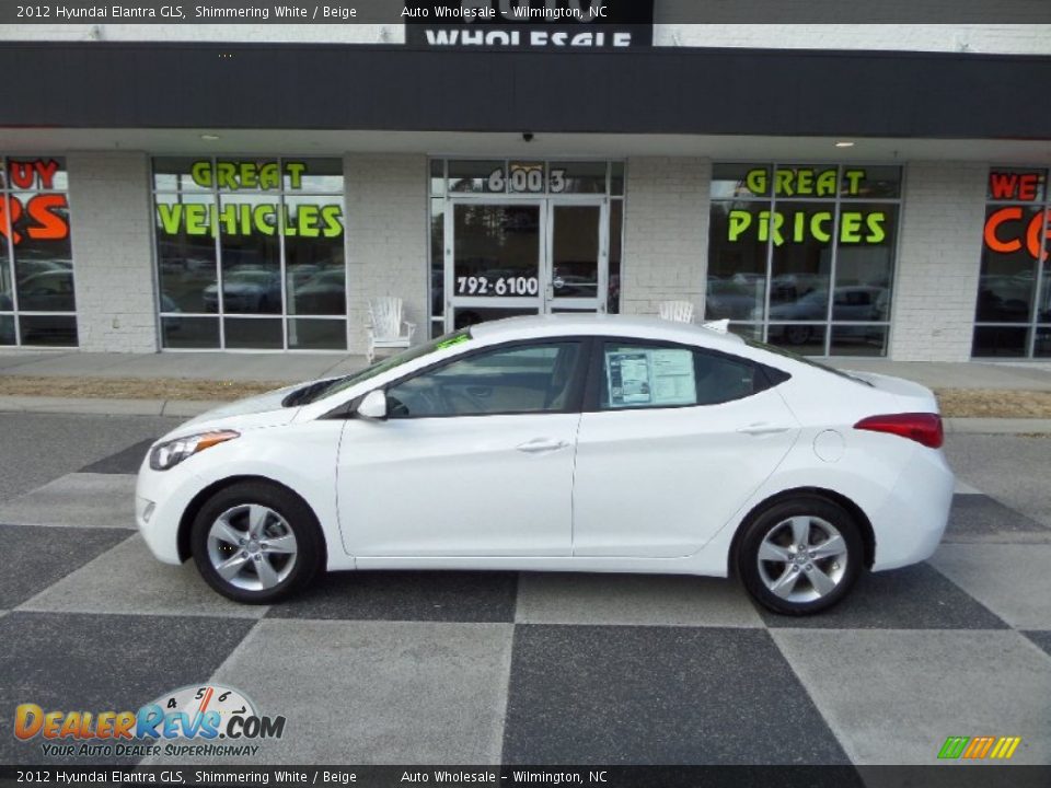 2012 Hyundai Elantra GLS Shimmering White / Beige Photo #1