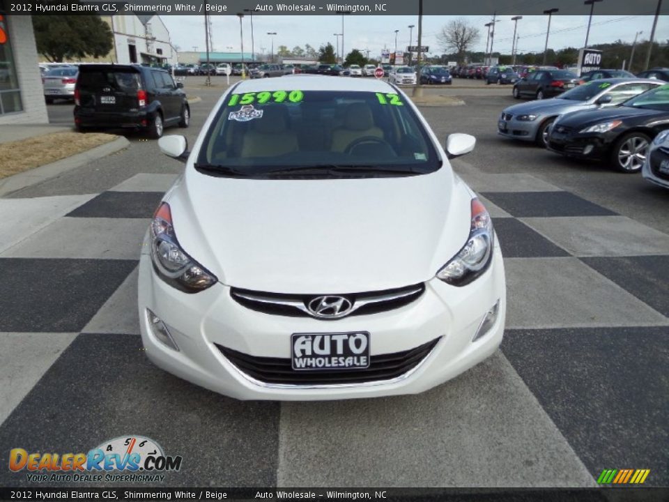 2012 Hyundai Elantra GLS Shimmering White / Beige Photo #2