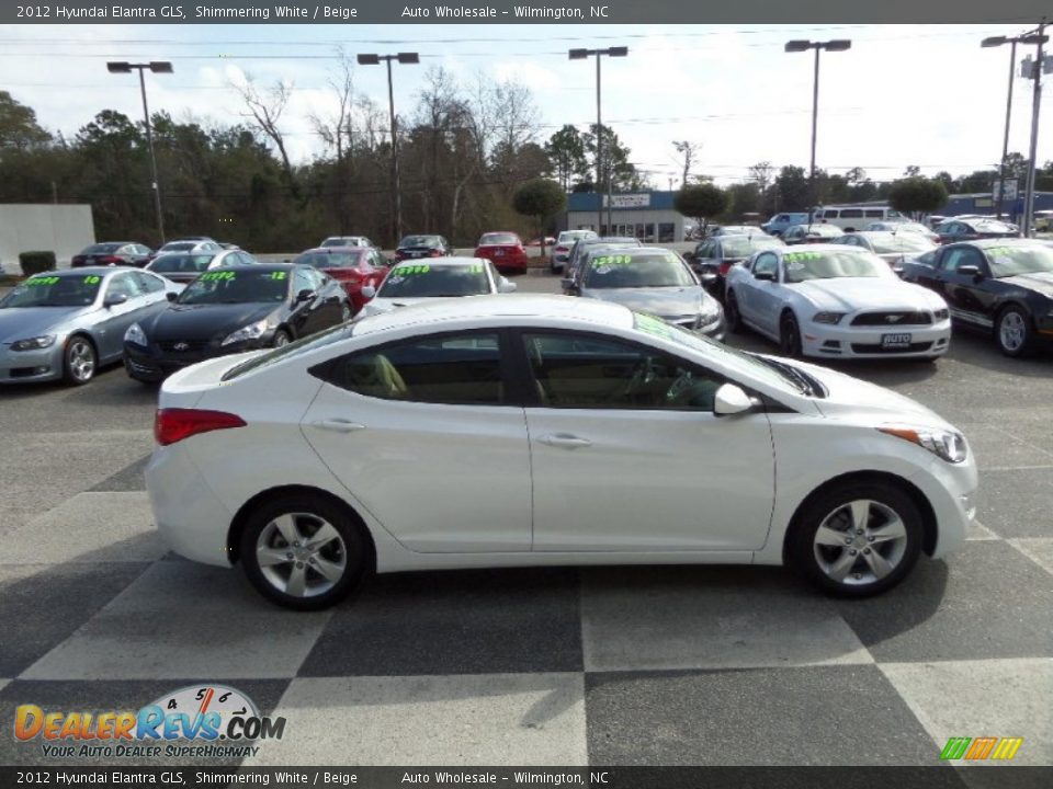 2012 Hyundai Elantra GLS Shimmering White / Beige Photo #3