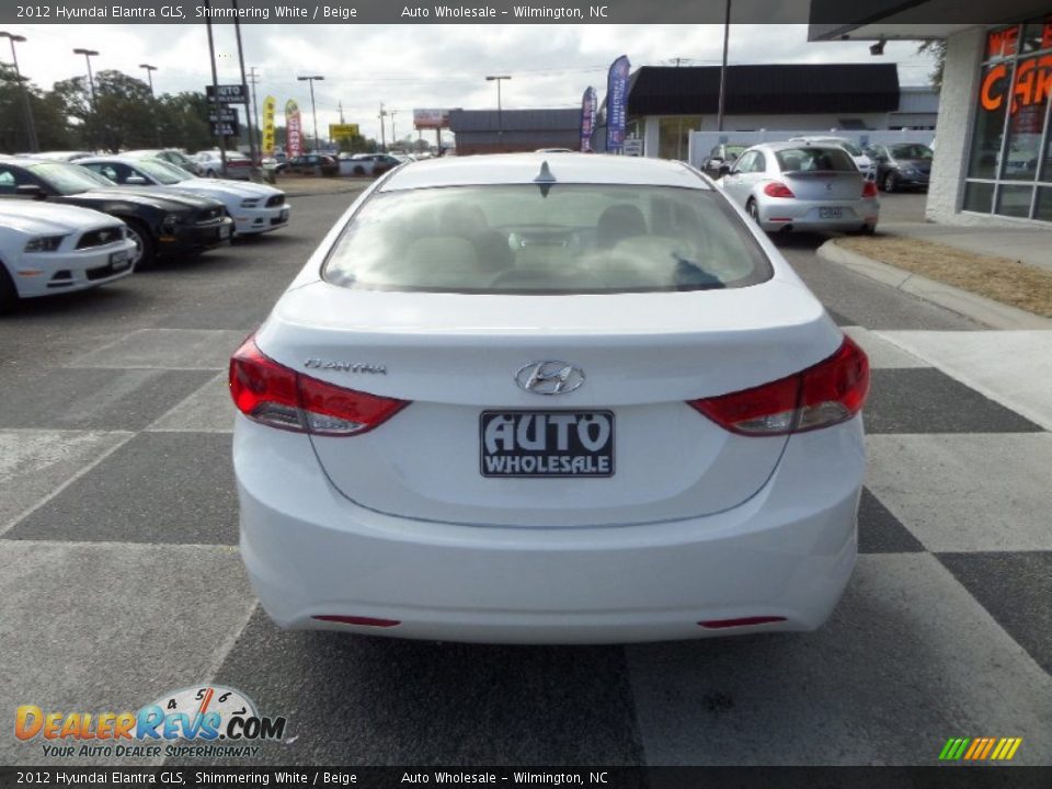 2012 Hyundai Elantra GLS Shimmering White / Beige Photo #4