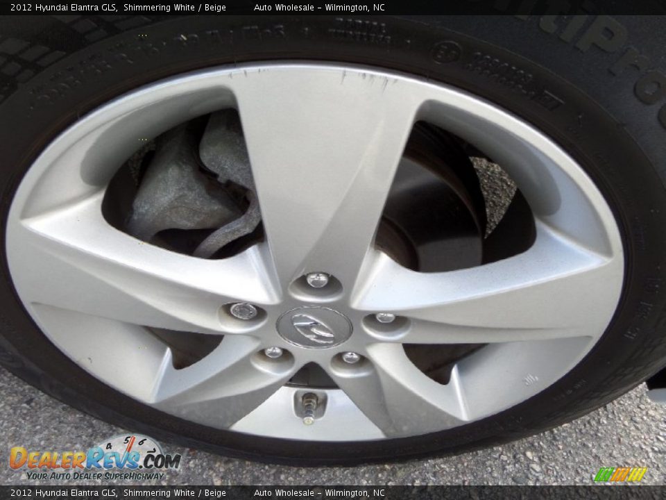 2012 Hyundai Elantra GLS Shimmering White / Beige Photo #6