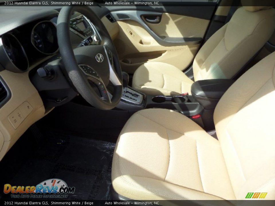 2012 Hyundai Elantra GLS Shimmering White / Beige Photo #10