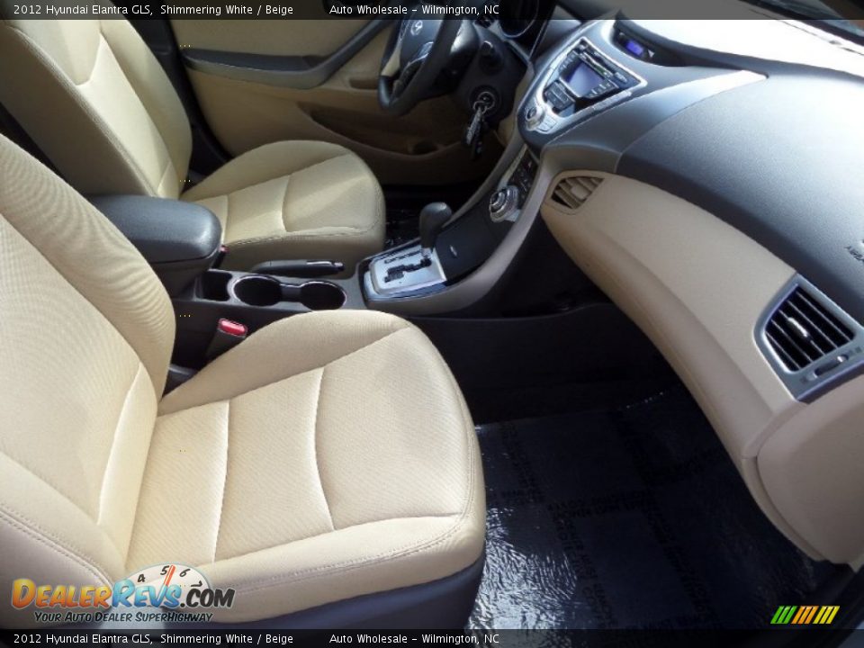 2012 Hyundai Elantra GLS Shimmering White / Beige Photo #12