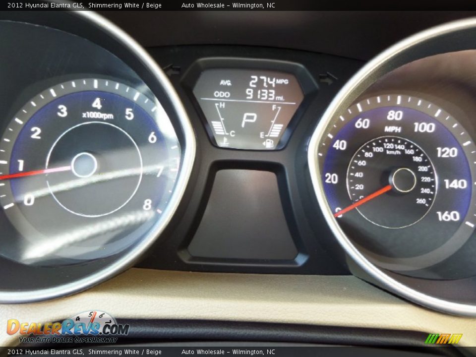 2012 Hyundai Elantra GLS Shimmering White / Beige Photo #15