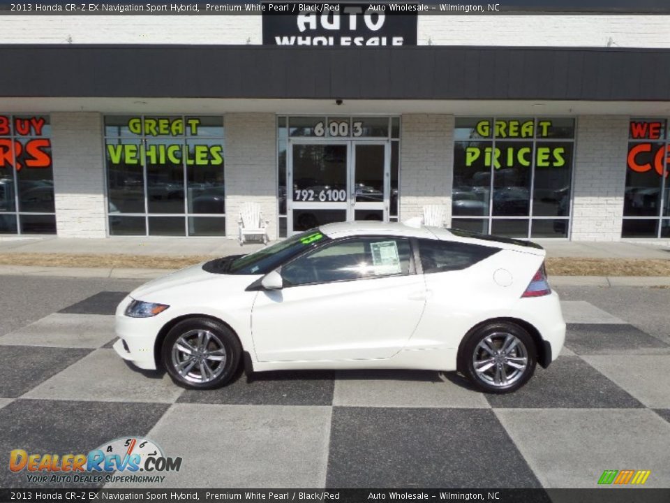 2013 Honda CR-Z EX Navigation Sport Hybrid Premium White Pearl / Black/Red Photo #1