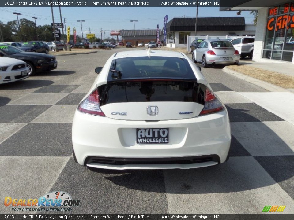 2013 Honda CR-Z EX Navigation Sport Hybrid Premium White Pearl / Black/Red Photo #4