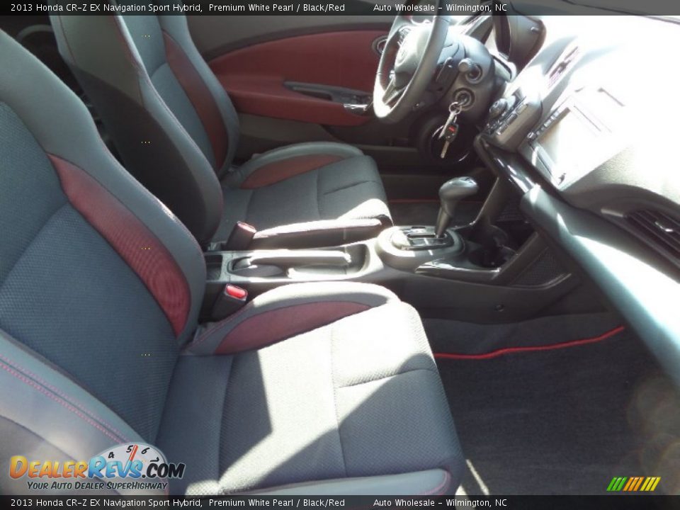 2013 Honda CR-Z EX Navigation Sport Hybrid Premium White Pearl / Black/Red Photo #13