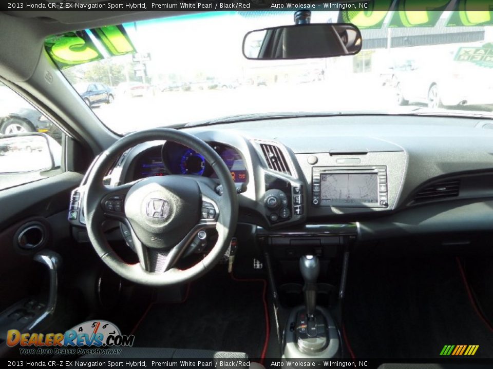 2013 Honda CR-Z EX Navigation Sport Hybrid Premium White Pearl / Black/Red Photo #15