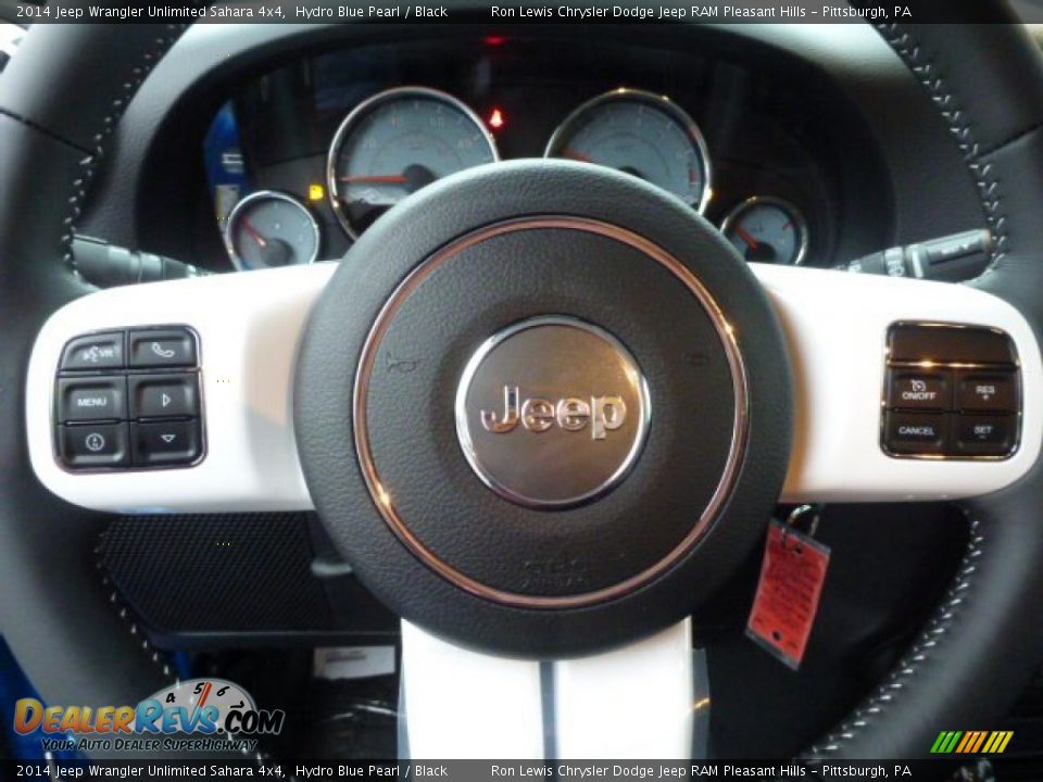 2014 Jeep Wrangler Unlimited Sahara 4x4 Hydro Blue Pearl / Black Photo #16
