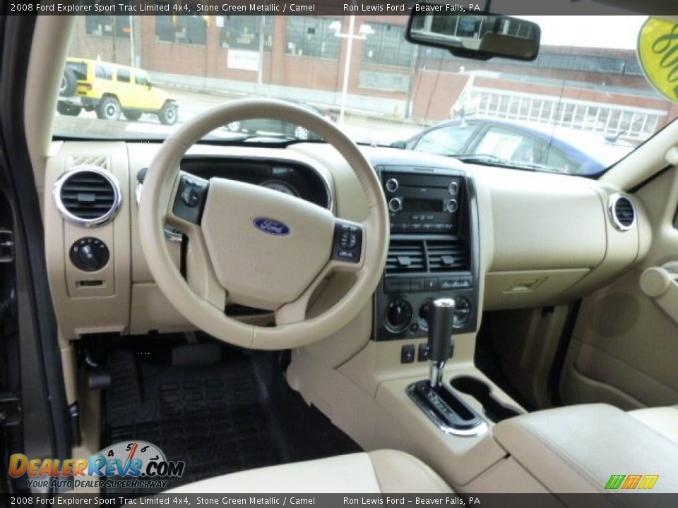 2008 Ford Explorer Sport Trac Limited 4x4 Stone Green Metallic / Camel Photo #14